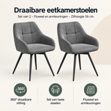 Overzicht van draaibare eetkamerstoelen met de belangrijkste productvoordelen