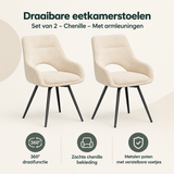Overzicht van draaibare eetkamerstoelen met de belangrijkste productvoordelen
