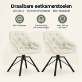Overzicht van draaibare eetkamerstoelen set van 2 met de belangrijkste productvoordelen