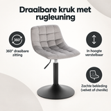 Overzicht van draaibare kruk met rugleuning met de belangrijkste productvoordelen