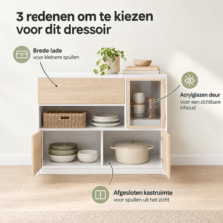 Belangrijkste voordelen en eigenschappen van dressoir 100 cm