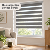 duo rolgordijn zonder boren in gebruik in een passende praktijksituatie