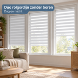 duo rolgordijn zonder boren in gebruik in een passende praktijksituatie