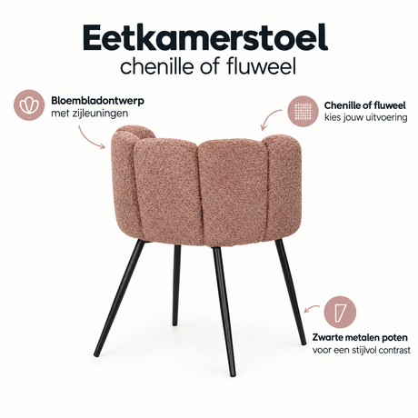 Belangrijkste voordelen en eigenschappen van eetkamerstoel chenille