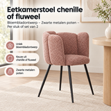 Praktische toepassing en keuzehulp voor eetkamerstoel chenille