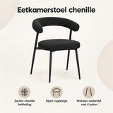 Overzicht van eetkamerstoel chenille met de belangrijkste productvoordelen
