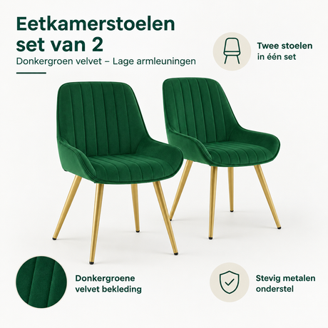 Belangrijkste voordelen en eigenschappen van eetkamerstoelen set van 2