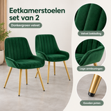 Detail van materiaal en afwerking van eetkamerstoelen set van 2
