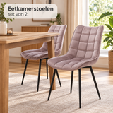 eetkamerstoelen set van 2 in gebruik in een passende praktijksituatie