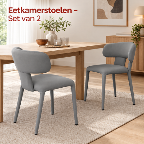 eetkamerstoelen set van 2 in gebruik in een passende praktijksituatie