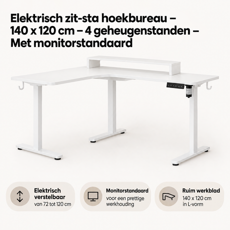 Belangrijkste voordelen en eigenschappen van elektrisch zit-sta hoekbureau