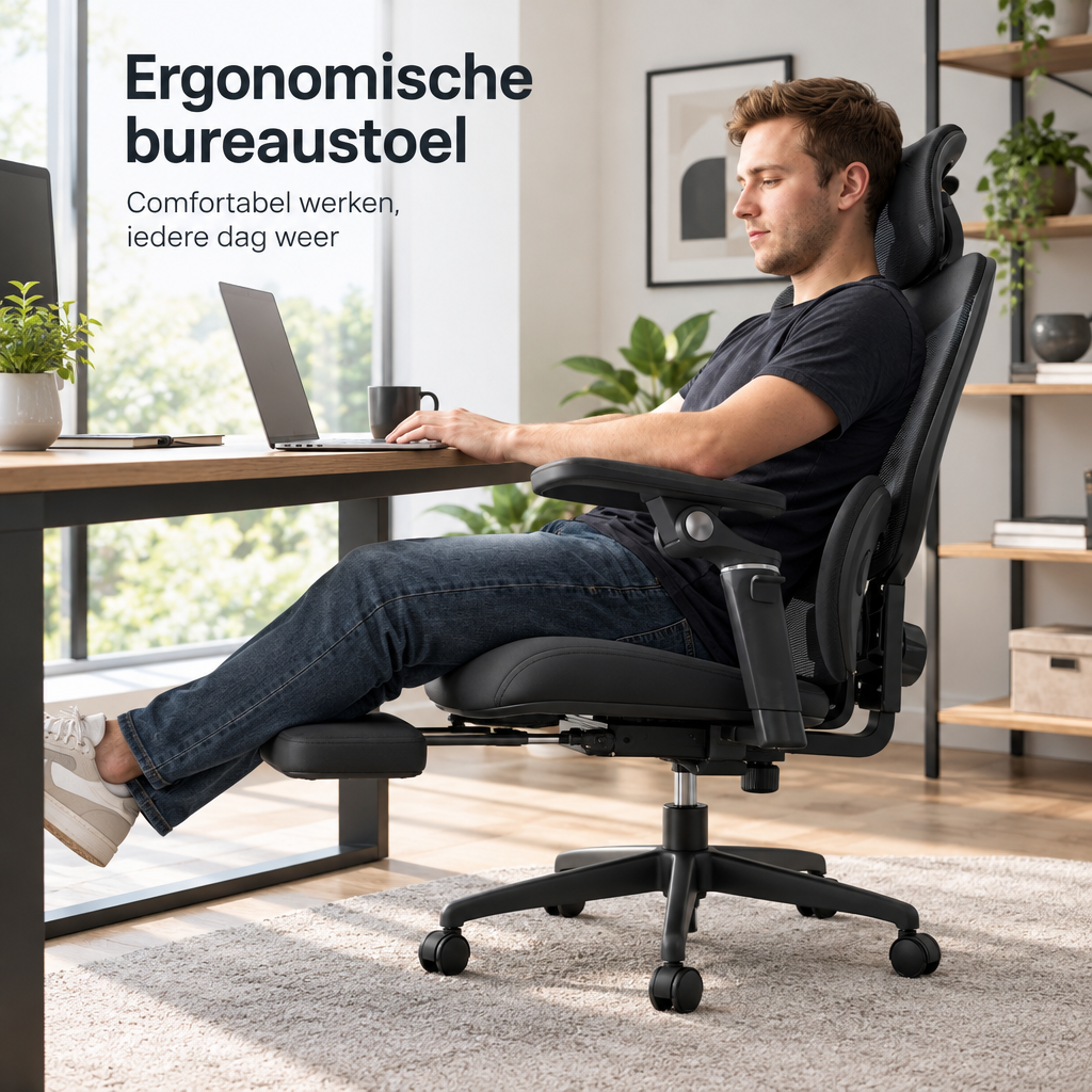 ergonomische bureaustoel in gebruik in een passende praktijksituatie