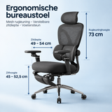 Afmetingen en productspecificaties van ergonomische bureaustoel