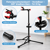 Detail van materiaal en afwerking van fietsreparatiestandaard