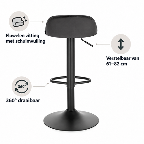 Belangrijkste voordelen en eigenschappen van fluwelen barkruk