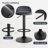 Detail van materiaal en afwerking van fluwelen barkruk