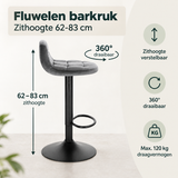 Afmetingen en productspecificaties van fluwelen barkruk