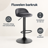 Overzicht van fluwelen barkruk met de belangrijkste productvoordelen