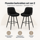 Overzicht van fluwelen barkrukken set van 2 met de belangrijkste productvoordelen