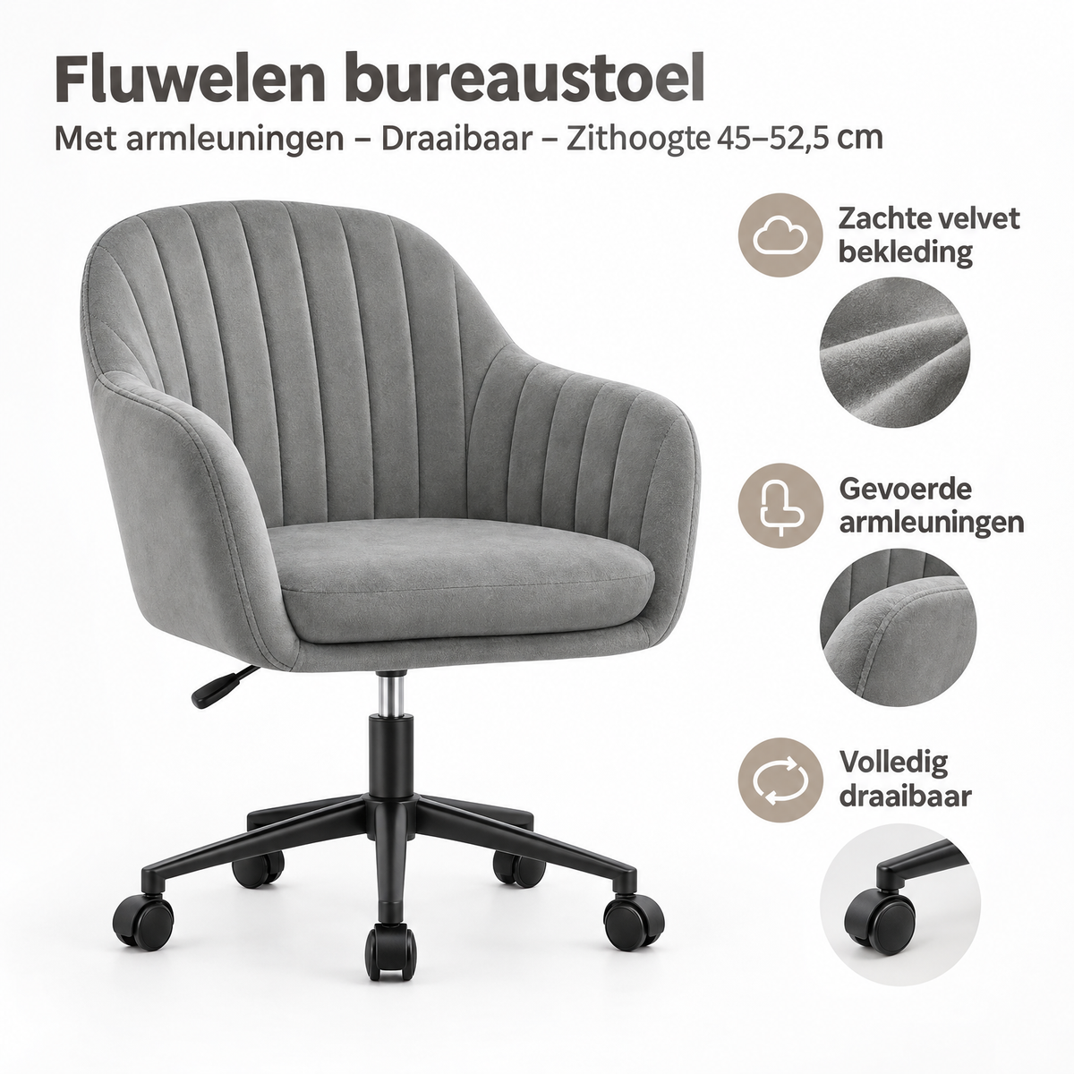 Belangrijkste voordelen en eigenschappen van fluwelen bureaustoel