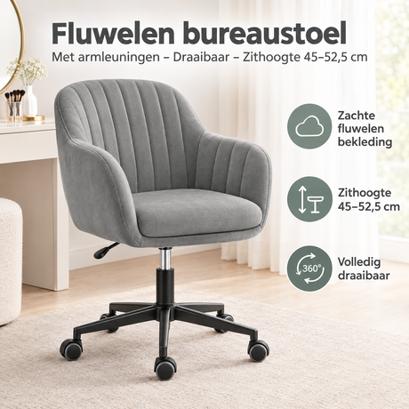 Praktische toepassing en keuzehulp voor fluwelen bureaustoel