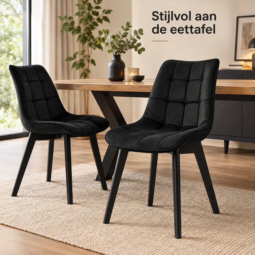 fluwelen eetkamerstoelen set van 2 in gebruik in een passende praktijksituatie