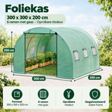 Afmetingen en productspecificaties van foliekas