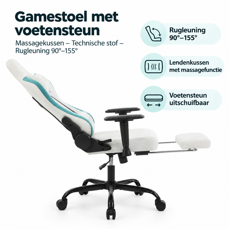 Belangrijkste voordelen en eigenschappen van gamestoel met voetensteun