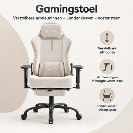 Overzicht van gamingstoel met de belangrijkste productvoordelen