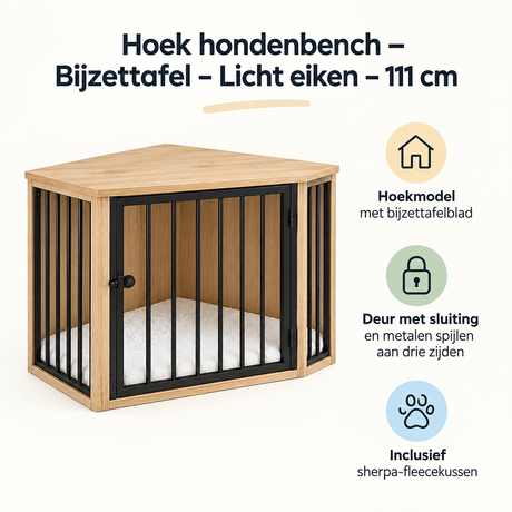 Belangrijkste voordelen en eigenschappen van hoek hondenbench