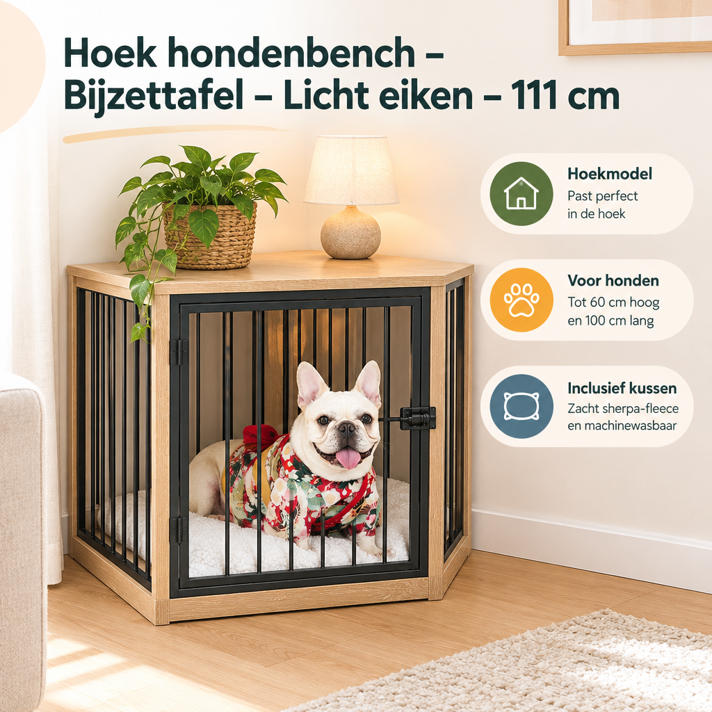 Praktische toepassing en keuzehulp voor hoek hondenbench