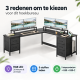 Belangrijkste voordelen en eigenschappen van hoekbureau