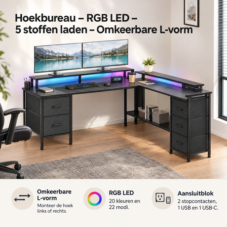 Praktische toepassing en keuzehulp voor hoekbureau