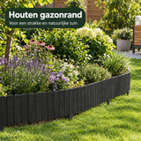 Flexibele houten gazonrand van FSC-dennenhout van 203 cm voor tuinafscheiding, door BukkitBow, geschikt voor tuin- en gazonafwerking.