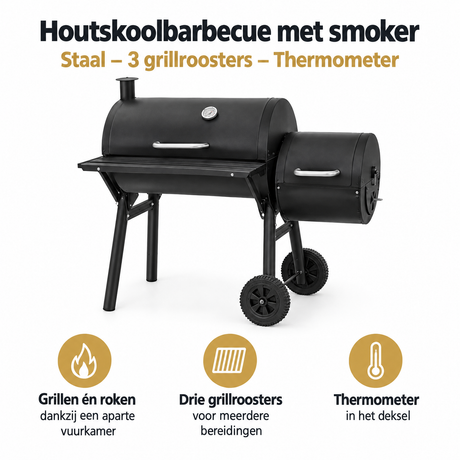 Belangrijkste voordelen en eigenschappen van houtskoolbarbecue met smoker