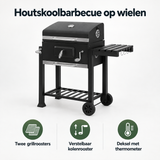 Overzicht van houtskoolbarbecue op wielen met de belangrijkste productvoordelen