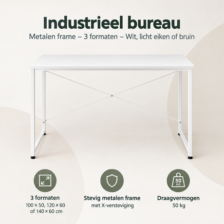 Overzicht van industrieel bureau met de belangrijkste productvoordelen