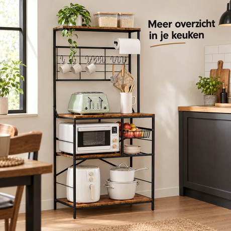 industrieel keukenrek in gebruik in een passende praktijksituatie