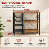Afmetingen en productspecificaties van industrieel keukenrek