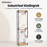 Overzicht van industrieel kledingrek met de belangrijkste productvoordelen