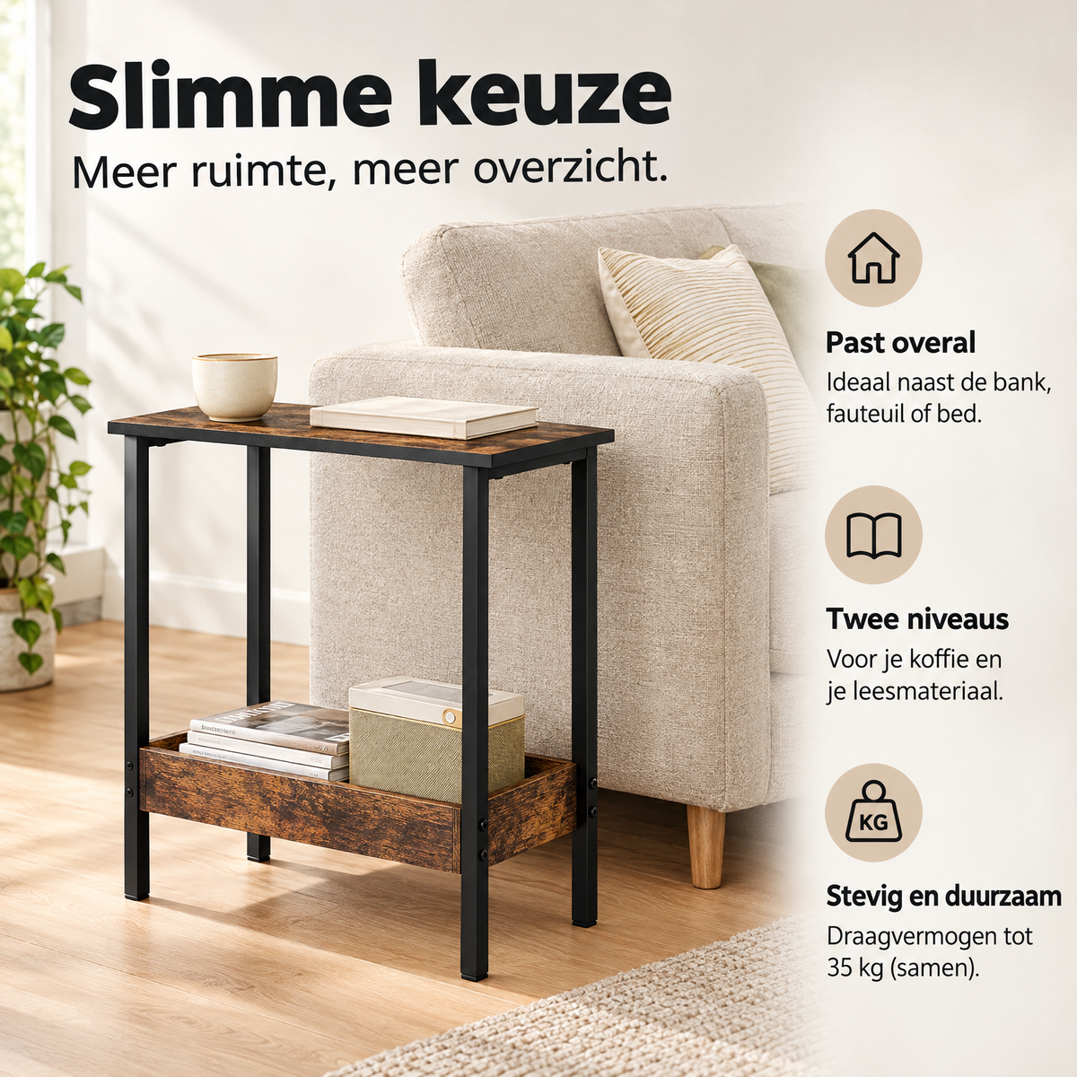 Praktische toepassing en keuzehulp voor industriële bijzettafel