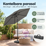 Praktische toepassing en keuzehulp voor kantelbare parasol