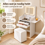 Praktische toepassing en keuzehulp voor kaptafel met ledspiegel