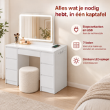 Praktische toepassing en keuzehulp voor kaptafel met stopcontact