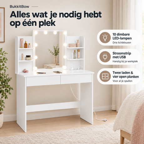 Praktische toepassing en keuzehulp voor kaptafel met stopcontact