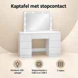 Overzicht van kaptafel met stopcontact met de belangrijkste productvoordelen