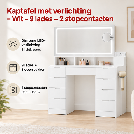 Belangrijkste voordelen en eigenschappen van kaptafel met verlichting
