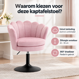 Velvet kaptafelstoel in bloemvorm, 360° draaibaar met verstelbare zithoogte 43-55 cm, door BukkitBow.