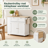 Praktische toepassing en keuzehulp voor keukentrolley met inklapbaar werkblad