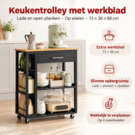 Belangrijkste voordelen en eigenschappen van keukentrolley met werkblad
